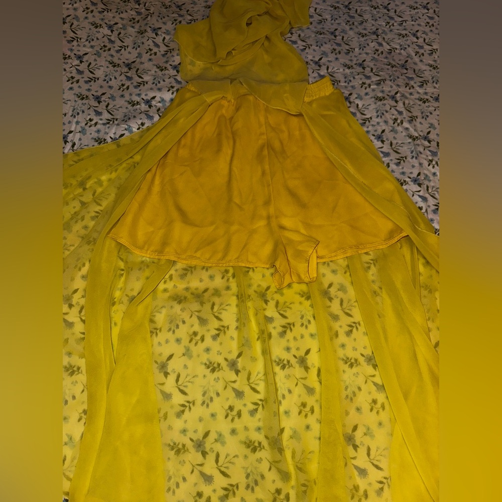 Zara Women Yellow Skirt With Short Underneath Size XS - Picture 5 of 13